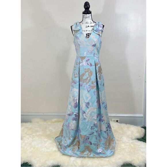 Aidan Mattox Floral Jacquard Ball Gown size 6 - Picture 4 of 15